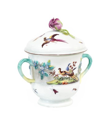 Lot 83 - A Chelsea Porcelain Twin-Handled Chocolate Cup...