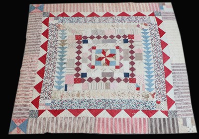 Lot 2082 - 19th Century Patchwork Quilt, with a central...