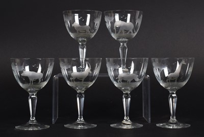 Lot 185 - Natural History: Rowland Ward Wine Glasses,...