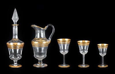 Lot 113 - ~ A St Louis Glass Pedestal Decanter and...