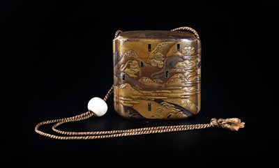 Lot 65 - ~ A Japanese Gold Lacquer Five-Case Inro,...