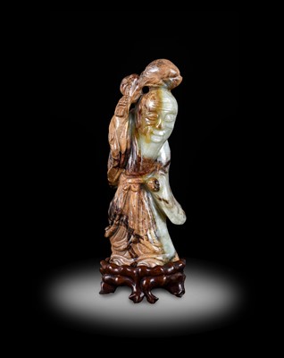 Lot 53 - ~ A Chinese Pale Celadon and Mottled Brown...