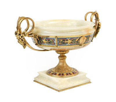 Lot 136 - ~ A French Gilt-Metal Champlevé Enamel and...
