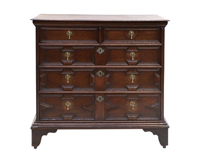 Lot 196 - A Late 17th Century Joined Oak Chest, the...