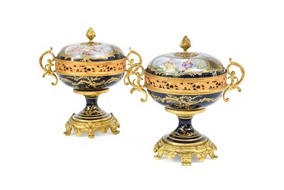 Lot 107 - A Pair of Gilt Metal-Mounted Sèvres-Style...