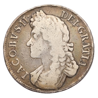 Lot 29 - James II, Crown 1688, QVARTO, second draped...