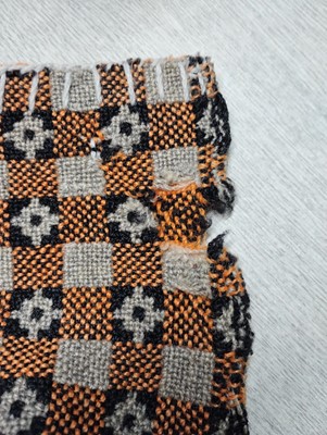 Lot 2087 - A Welsh Wool Blanket in cream, yellow and...