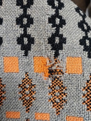 Lot 2087 - A Welsh Wool Blanket in cream, yellow and...