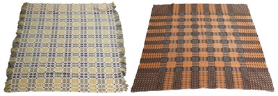Lot 2087 - A Welsh Wool Blanket in cream, yellow and...