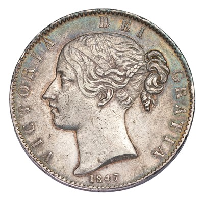 Lot 94 - Victoria, Crown 1847 XI, cinquefoil stops...
