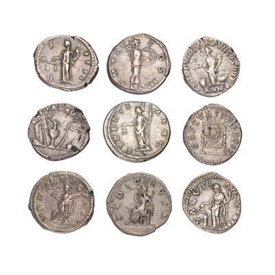 Lot 7 - Assorted Roman Imperial Denarii, 9 coins, 2nd...
