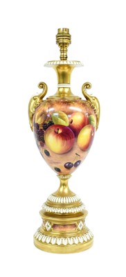 Lot 100 - A Royal Worcester Porcelain Lamp Base, by...