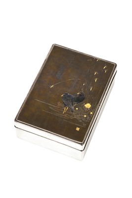 Lot 69 - A Japanese Silver and Shibuichi Box and Cover,...