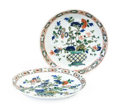 Lot 26 - A Pair of Chinese Porcelain Saucers, Kangxi,...