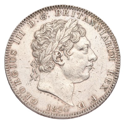 Lot 50 - George III, Crown 1820LX, (Bull 2016, ESC 219,...
