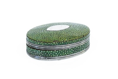 Lot 131 - A George III White Metal and Shagreen Snuff...