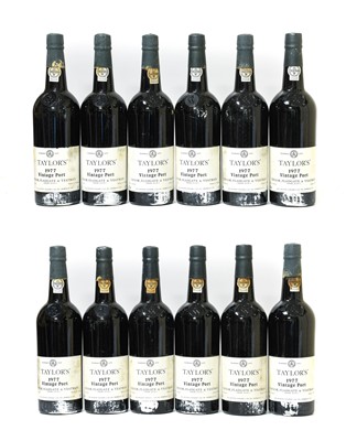Lot 77 - Taylor's 1977 Vintage Port (twelve bottles)