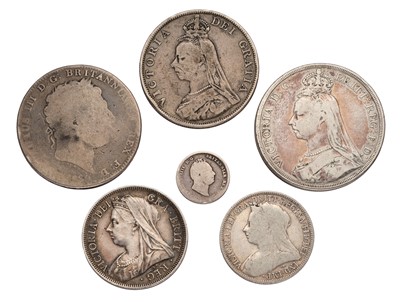 Lot 53 - 6x 19th Century UK Silver Coins; to include;...