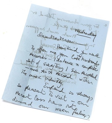 Lot 3177 - Bing Crosby Handwritten Letter