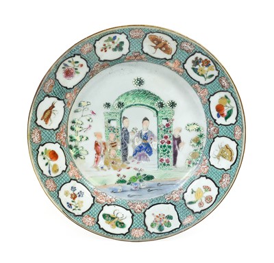 Lot 36 - ~ A Chinese Porcelain "Arbour" Plate, early...