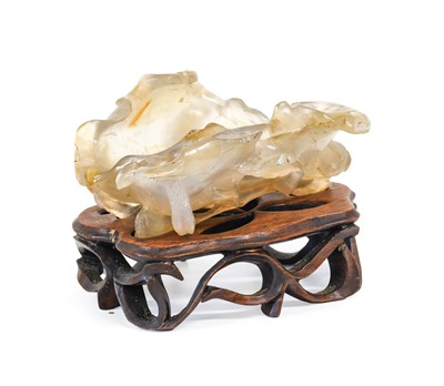 Lot 55 - A Chinese Agate Brush Washer, Qing Dynasty,...