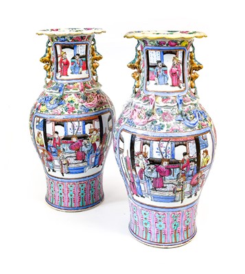 Lot 47 - A Pair of Chinese Porcelain Baluster Vases,...