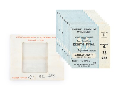 Lot 3080 - 1966 World Cup Finals A Set Of Eighth Final To Cup Final Tickets