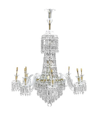 Lot 154 - ~ An Impressive Eight-Branch Cut-Glass...
