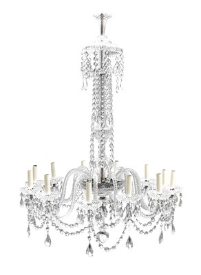 Lot 156 - ~ An Early Victorian Cut-Glass Twelve-Light...