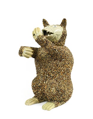 Lot 79 - A Pearlware Bear Jug and Cover, circa 1780,...