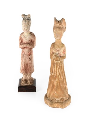 Lot 13 - ~ A Chinese Earthenware Figure of a Lady, Tang...