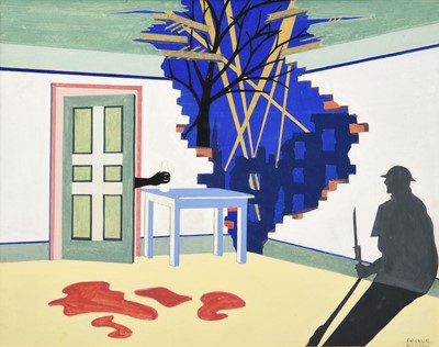 Lot 653 - Arthur Mitson (20th Century) "Shadow of War"...