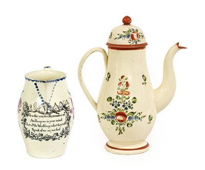 Lot 43 - A Creamware Barrell Shaped Jug, circa 1790,...