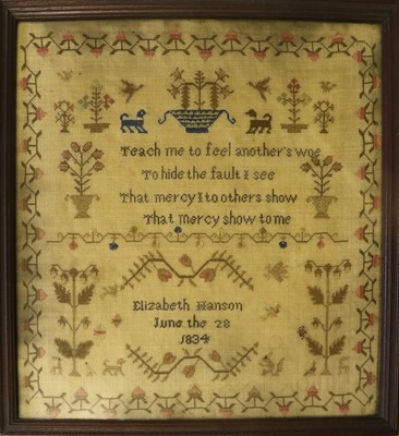 Lot 2053 - A Sampler By Elizabeth Manson, Dated June 28...