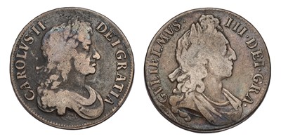 Lot 25 - Charles II, Crown 1677, V.NONO, third draped...