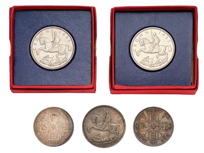 Lot 88 - 2x George V, Specimen Crowns 1935, housed in...