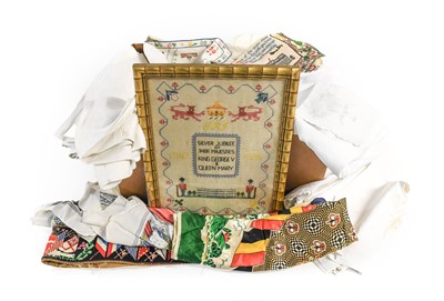 Lot 2068 - Decorative Damask Linen, Souvenir and...