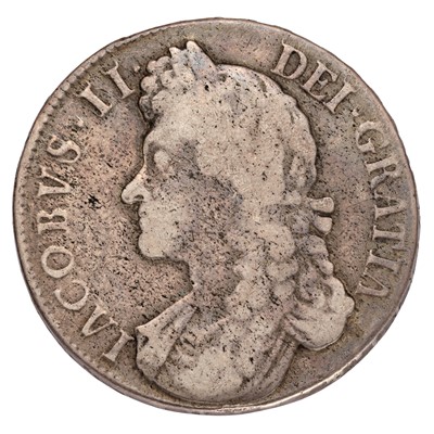 Lot 28 - James II, Crown 1688/7, QVARTO, second draped...