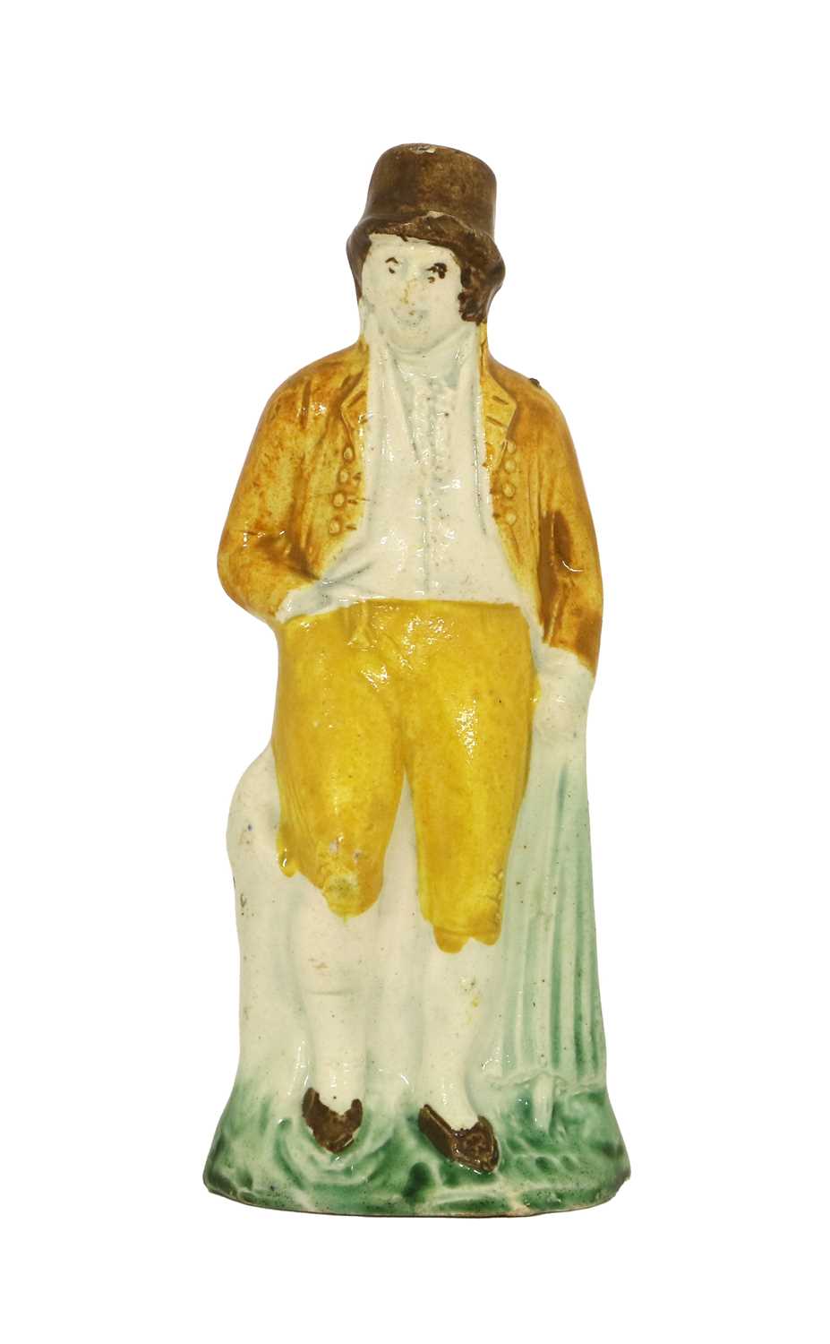 Lot 58 - A Prattware Figure of a Gentleman, circa 1800,...