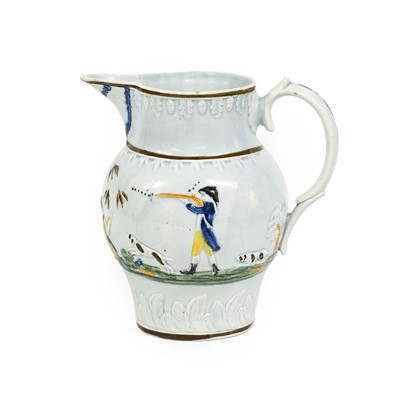 Lot 47 - A Pratt Ware Jug, circa 1800, moulded and...