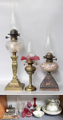 Lot 74 - Three Oil Lamps, Doulton Burslem Kelmscot...