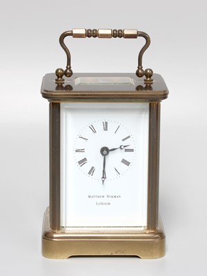 Lot 276 - A Brassed Carriage Timepiece, retailed by...