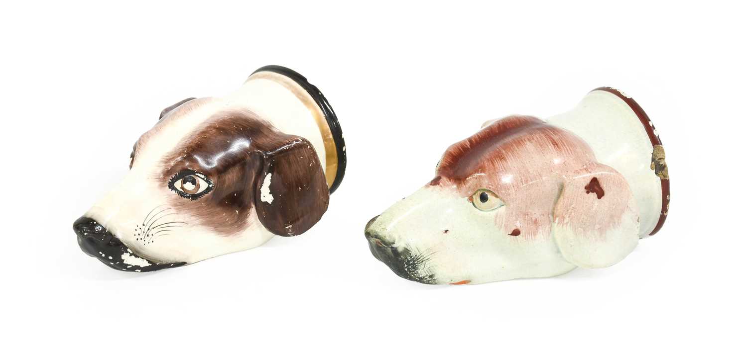Lot 72 - A Staffordshire Pearlware Hound's Head Stirrup...