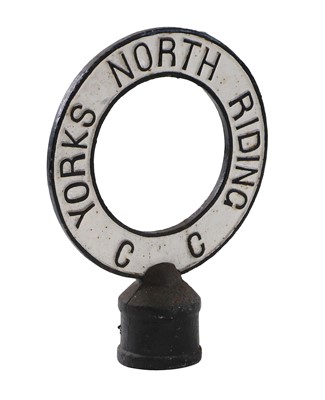 Lot 570 - A Cast Iron Black and White Painted Signpost:...