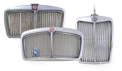 Lot 551 - Three Chromed Metal MG Car Radiator Grilles