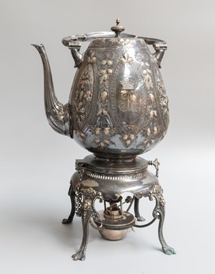 Lot 164 - A Silver Plate Kettle, Stand and Lamp, Circa...