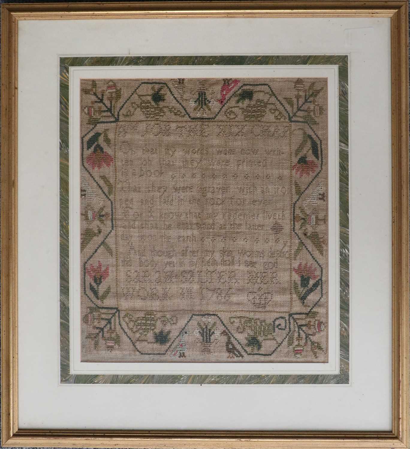 Lot 176 - A Sampler, worked by Sarah Salter, dated