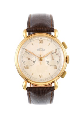Lot 2268 - Angelus: An 18 Carat Gold Chronograph...