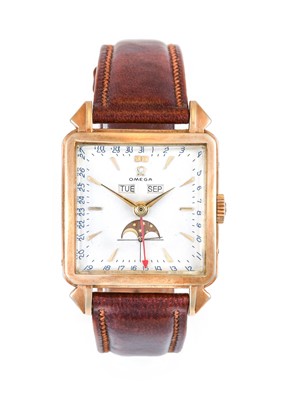 Lot 2263 - Omega: A Fine and Rare 14 Carat Rose Gold...