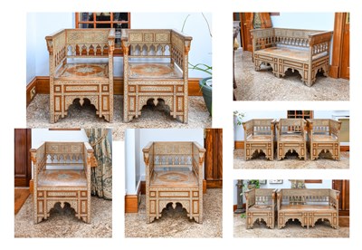 Lot 614 - A Ten Piece Suite of Damascus Arabesque, Bone,...
